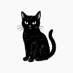 Hand Draw Halloween Collection - Black cat