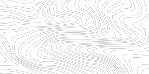 The stylized height of the topographic map contour in lines and contours. Black on gray. The concept of a conditional geography scheme and the terrain path. Wide Size. Vector illustration.