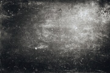 Obraz premium grunge overlay effect with scratch and dust on black background, retro distressed noisy grain dust texture for film or photo overlay effect on black background, old photo overlay texture