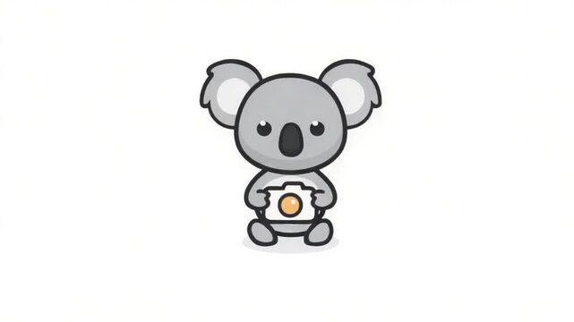 Cute koala cartoon character with egg
