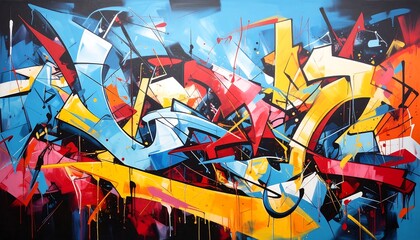Abstract graffiti canvas art