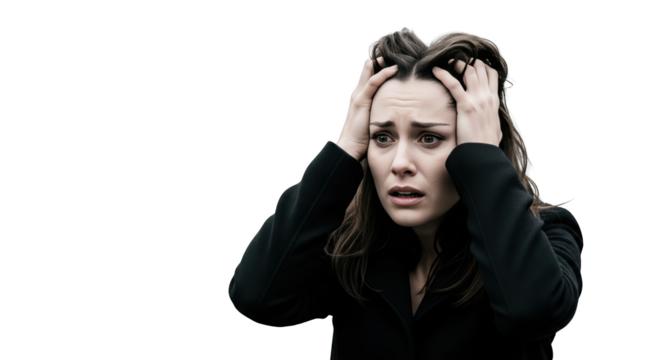 Attack. fear in Woman Distress woman stress Attack anxiety Anxiety panic