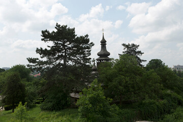 Ukraine Uzhgorod Goryanskaya Rotunda on a Cloudy Autumn Day