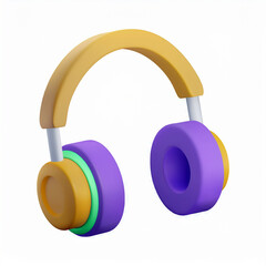 3d headphones on white background