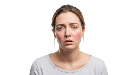 Condition redness Woman skin face Condition. rosacea with Skin Rosacea condition