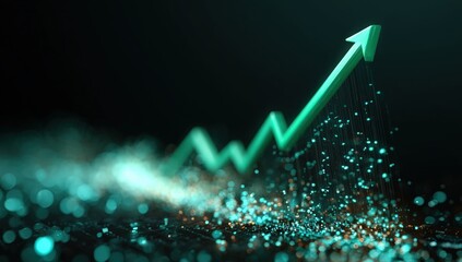 Futuristic upward trend graph