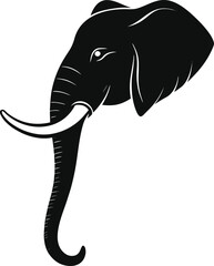 Silhouette elephant cartoon illustration