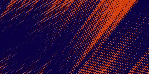 Fototapeta premium Background speed lines style orange color halftone banner design template. Vector perfect art