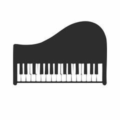 Piano keyboard silhouette. This image shows a piano keyboard silhouette, also known as a keyboard clipart or piano keys vector. Vector clipart illustration design.