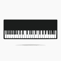 Fototapeta premium Piano keyboard silhouette. This image shows a piano keyboard silhouette, also known as a keyboard clipart or piano keys vector. Vector clipart illustration design.