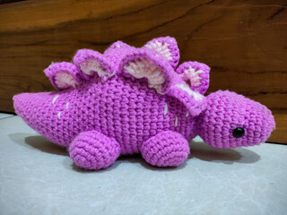 Amigurumi pink stegosaurus dino doll © salma