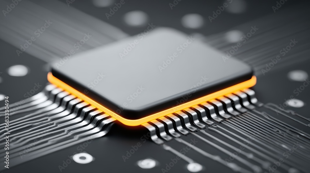 Poster processor chip, cpu, microchip - technology, computing