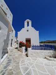 church in lefkes village, paros greece