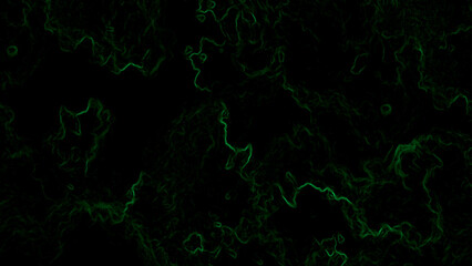 Abstract dark background with faint glowing green lines and plasma swirling energy. Futuristic, sci-fi aesthetic digital artwork. Mysterious intricate organic patterns and depth.