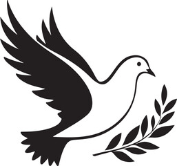 Obraz premium Peace Dove Silhouette Vector Bundle
