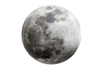 Naklejka premium Full moon, gray tones, craters, textured surface