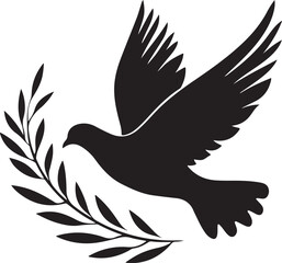 Obraz premium Peace Dove Silhouette Vector Bundle