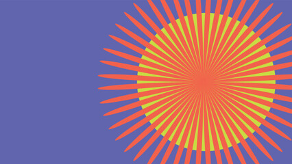 classy Simple beautiful minimal modern abstract background design with yellow orange and purple color pallet mix geometric combination sun burst circle style effect