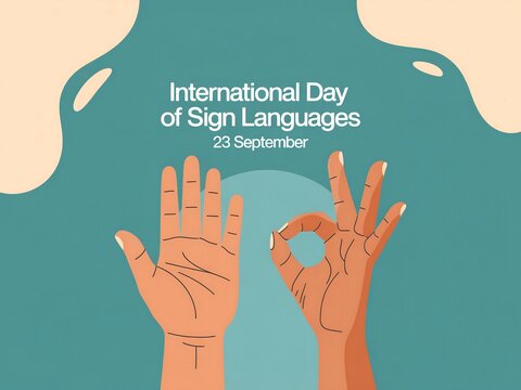 Celebrating international day of sign languages with diverse hand gestures and communication awareness