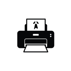 Black printer icon with ghost face vector