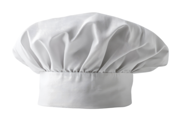 White chef's hat, isolated on black
