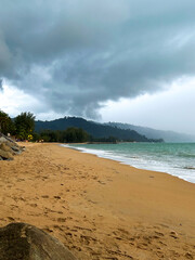 Seaside at sunset before the rain on the island of Thailand.