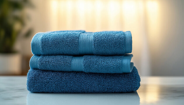 AI generator images of Home Textiles Manufacturer ,Cheer Collection Luxurious Towel Set - Super Soft and Absorbent 2-3 Piece Towel Set in Dark Blue for Home and Bath Bulk Supplier Dobby Border Cotton 