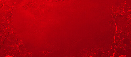 Weathered Red Concrete Wall with Rough Texture