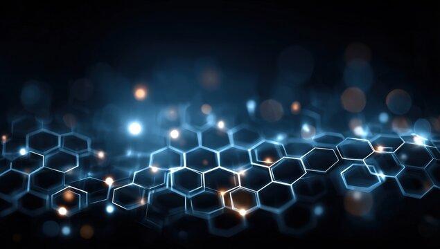 Abstract digital hexagonal network