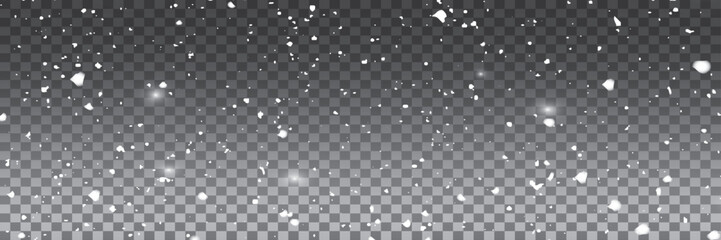 Peaceful Snowfall Over Transparent background.