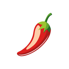 Red hot chili peppers, isolated on a white background, are a spicy, fresh ingredient used in many kitchen dishes. Red chili flat 3d illustration design, vegetable