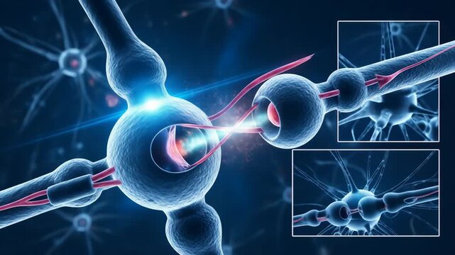 Neuron Synapse Animation: Visualizing Brain Cell Communication and Neurotransmission