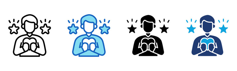 Self Esteem icon Multi Style Vector Illustration