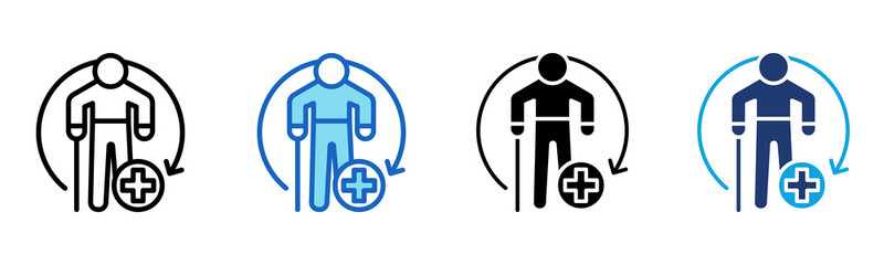 Rehabilitation icon Multi Style Vector Illustration