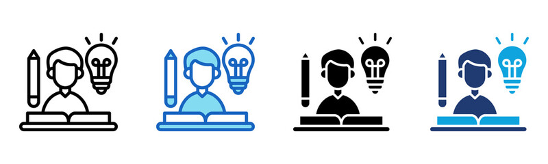 Learning icon Multi Style Vector Illustration