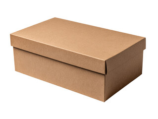 Isolated rectangular cardboard box with lid for shipping, storage, or presentation packaging