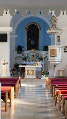 Historic Roman Catholic Church of St. John of Nepomuk in Oravský Podzámok, Slovakia Scenic exterior view with architectural details and peaceful atmosphere