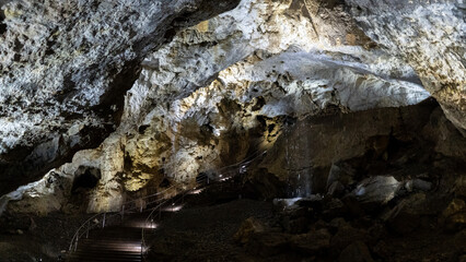 Demanovska Cave Of Liberty In Low Tatras Slovakia With Stalactites Stalagmites And Underground Waterfall Lake Most Visited Cave In Slovakia Natural Limestone Formations