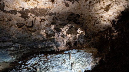 Demanovska Cave Of Liberty In Low Tatras Slovakia With Stalactites Stalagmites And Underground Waterfall Lake Most Visited Cave In Slovakia Natural Limestone Formations