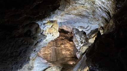 Demanovska Cave Of Liberty In Low Tatras Slovakia With Stalactites Stalagmites And Underground Waterfall Lake Most Visited Cave In Slovakia Natural Limestone Formations