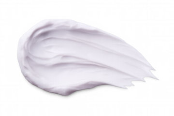 Pristine white moisturizer spreading across transparent surface, revealing silky texture for skincare product visualization