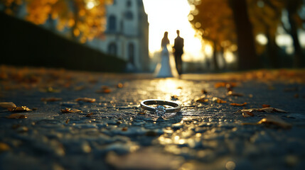 AI generator images of wedding ring church wedding, christian wedding ceremony