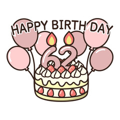 誕生日ケーキ　ピンク60-69