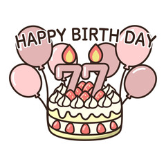 誕生日ケーキ　ピンク70-79