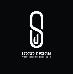 SJ JS Logo Design, Creative Minimal Letter JS SJ Monogram