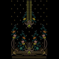 All over asian indian mughal artwork embroidery design flowers motifs leafs leaves ornaments for digital print on fabric.	