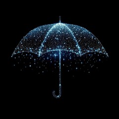 Umbrella illustration glittering background.