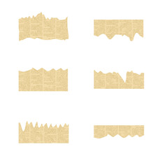 set of vintage torn paper