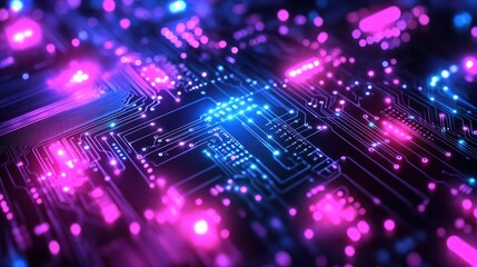 Fototapeta premium Abstract circuit board close-up