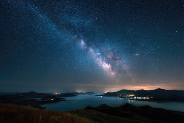 The starry sky above the sea